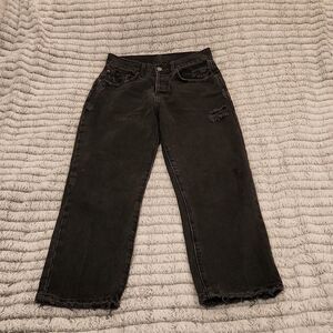 Black high waisted Carmar distressed mom Jeans size 24